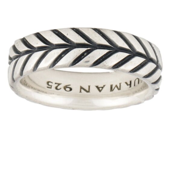 DAVID YURMAN STERLING SILVER 925 CHEVRON BAND RING - Picture 4 of 7
